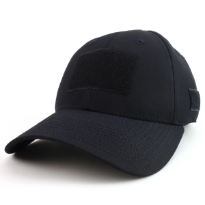 tactical operator ripstop cotton black baseball cap with loop patch